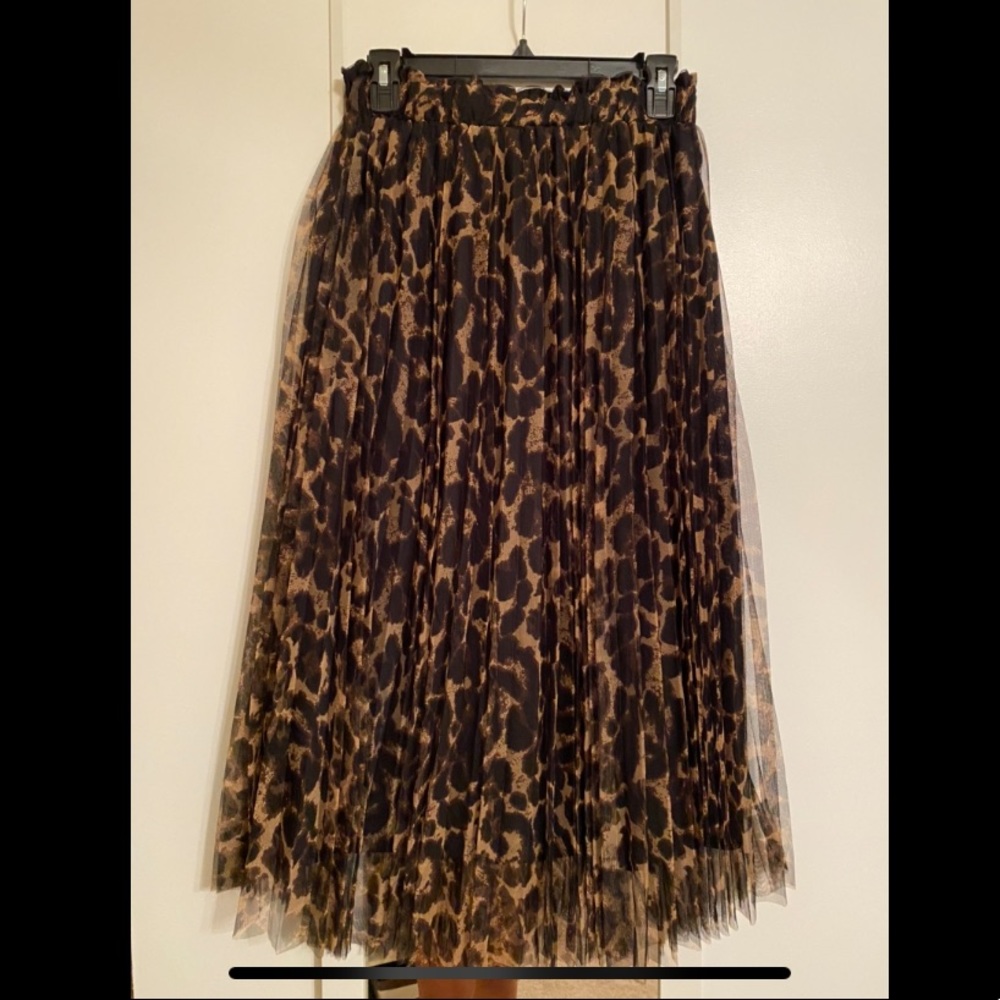 Cheetah Midi Skirt - Size Small